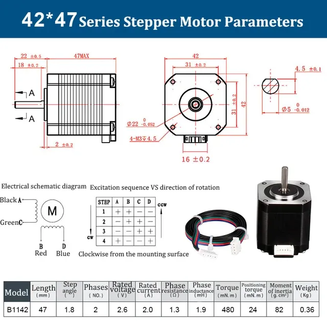 Stepper Motor ที่ใช้ในแขนกล